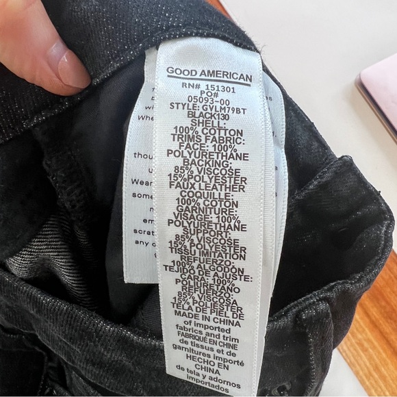 NWOT Good American Good Vintage Leather Piecing Jeans size 2 or 26 - Picture 6 of 9